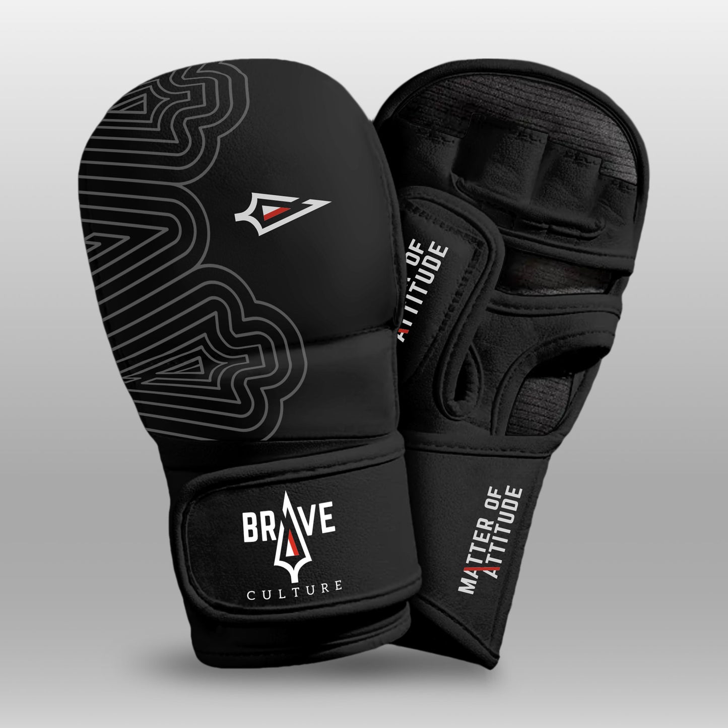 Brave Culture MMA Sparring Gloves - Black Leather